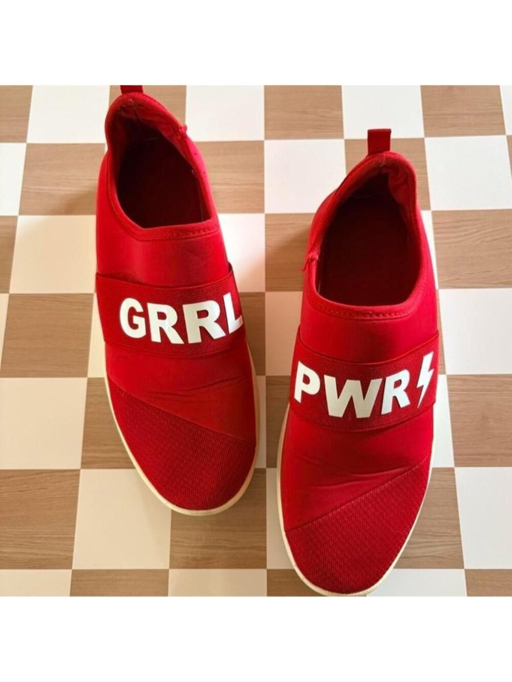 Aldo Red Slip On Sneakers